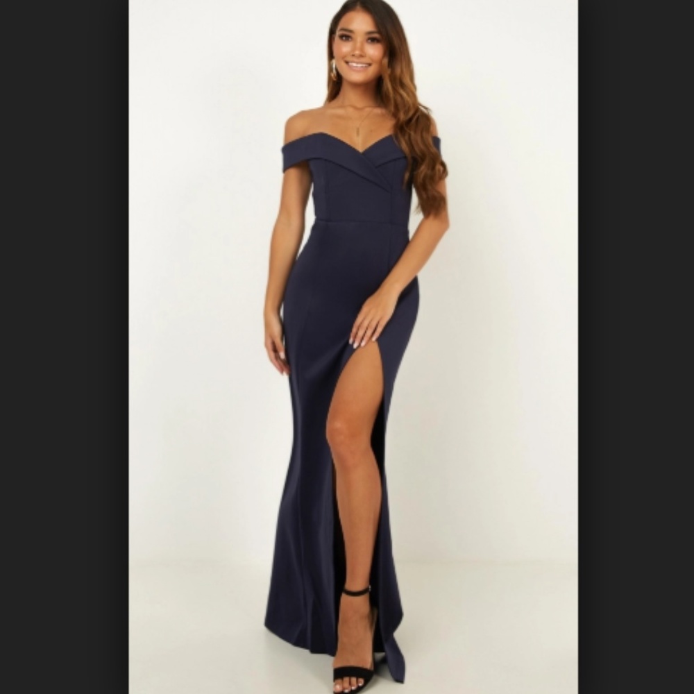 Never Been Worn - Formal Navy Blue Dress w/ Split